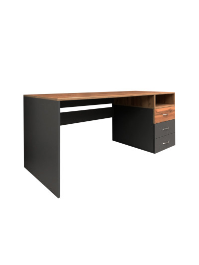 Письменный стол прямой 1400х750х650 Графит на три ящика MebTech - 1 2