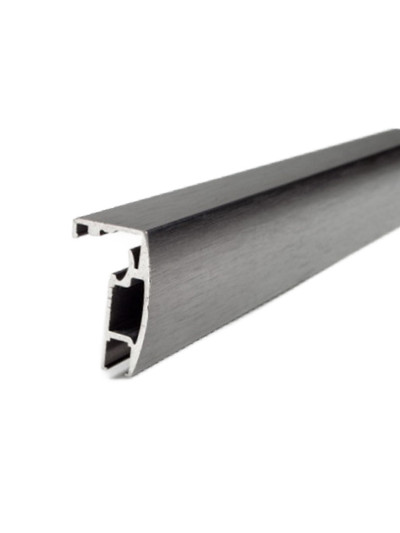 Рамковий профіль алюмінієвий опуклий графіт браш 2800 мм MEBTECH - 1