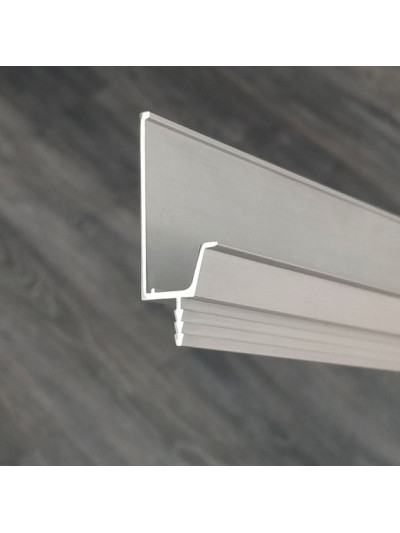 Профіль-ручка алюмінієвий під крайку VR-2, 3м (фактура сатин, матова оксамитова поверхню)  - 1 2