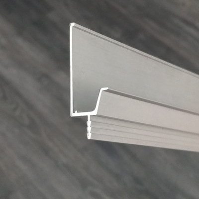Профиль-ручка алюминиевый под кромку VR-2, 3м (фактура сатин, матовая бархатная поверхность)  - 2