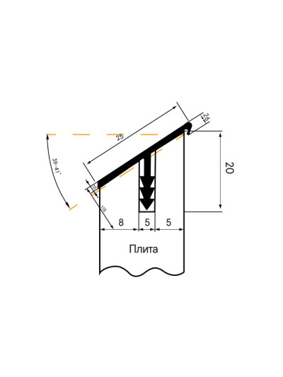 Профиль-ручка алюминиевый 3м (под покраску)  - 1 2
