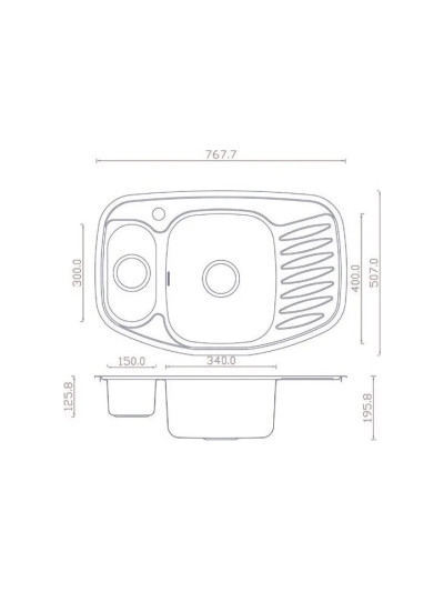 Мийка кухонна врізна Платінум 7851 D декор 180/0,8  - 1 2