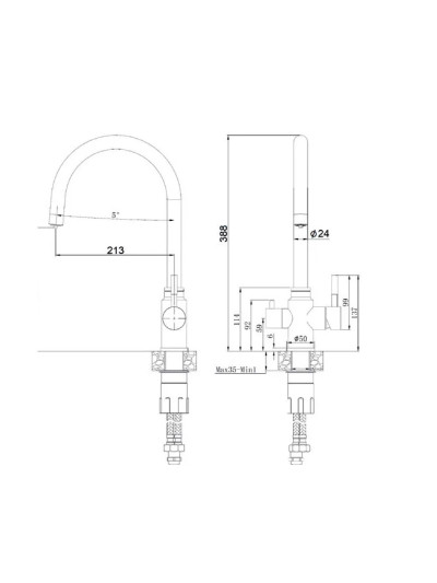 Смеситель кухонный Fabiano Syntra SKF-C 90 ST FABIANO - 1 2