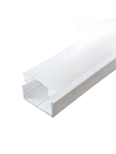 Профиль алюминиевый с рассеивателем ЛП7 Белый накладной 2 м  - 1