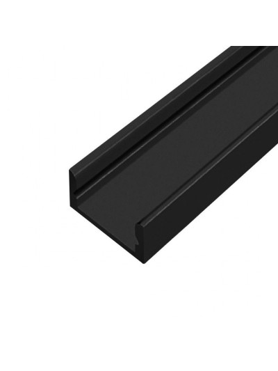 Профиль алюминиевый с рассеивателем ЛП-7 Черный накладной 2 м  - 1
