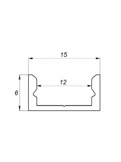 Профиль алюминиевый с рассеивателем ЛП-7 Черный накладной 2 м  - 1 2