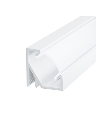 Профиль алюминиевый с рассеивателем ЛПУ-17 Белый Угловой, 2 м  - 1