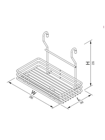 Полка 280х235х140 Хром МХ-061  - 1 2