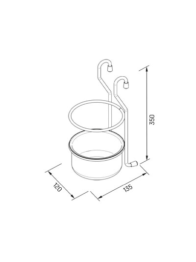 Склянка підвісна Хром YJ-G017E  - 1 2