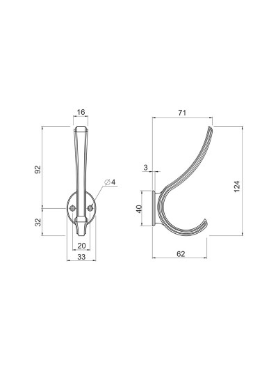 Гачок для одягу WR45-GPM25 патінірованная матова мідь  - 1 2