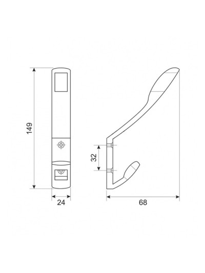 Гачок для одягу меблевий RW 0806  - 1 2