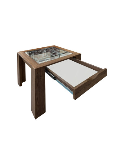 Стол журнальный со стеклом 600х650 мм MEBTECH - 1 2