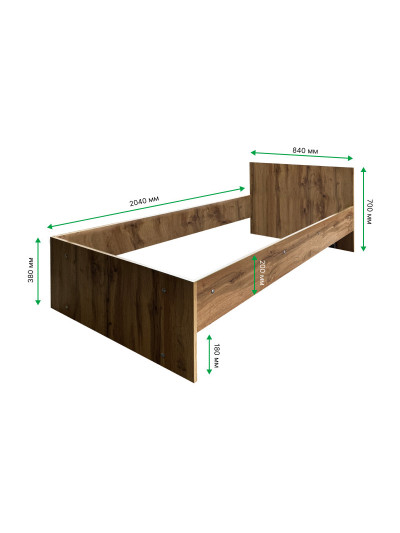 Корпус для кровати 800x2000 мм Дуб Крафт Золотой MEBTECH - 1 2