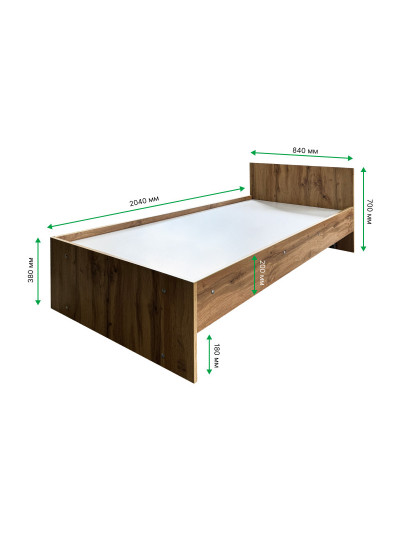 Ліжко односпальне 800x2000 мм Дуб крафт золотий MEBTECH - 1 2