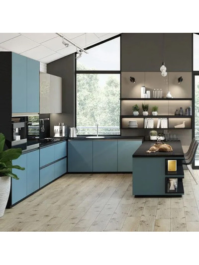 Фасад МДФ AGT Soft Touch Блакитний шовк мат 736 AGT - 1 2