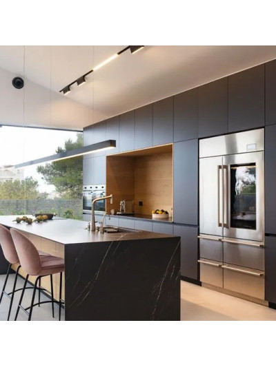 Фасад МДФ AGT Soft Touch Черный шелк мат 723 AGT - 1 2