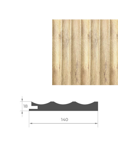 Кінець до стінової панелі AGT PR03-B Дуб натуральний 397 AGT - 1