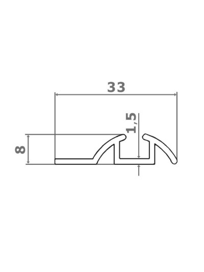 Напрямна Rolla одинарні нижня Дуб вибілений ВКВ-+1137 ROLLA - 1 2