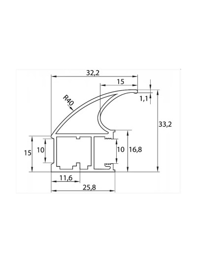 Профиль Rolla вертикальный ВОЛНА Крем глянец ZJB-504 A  ROLLA - 1 2