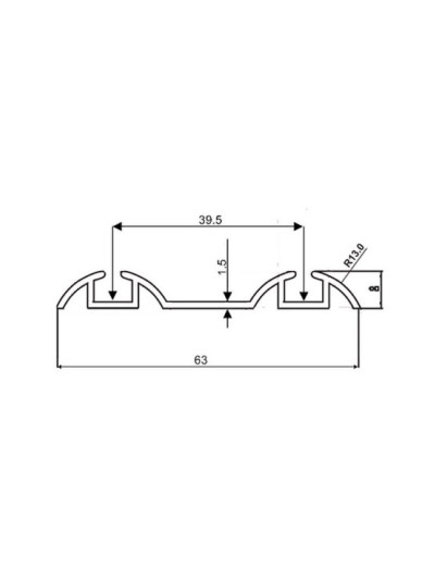 Напрямна Rolla нижня Графіт глянець XSEK-006 ROLLA - 1 2