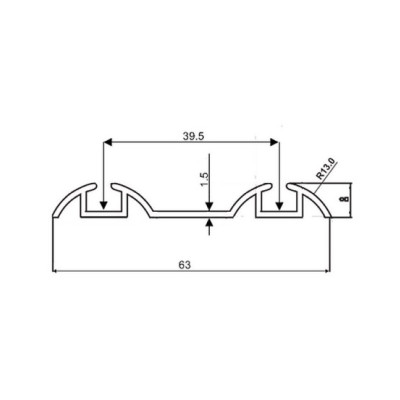 Напрямна Rolla нижня Графіт глянець XSEK-006 ROLLA - 2