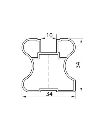 Профіль Rolla вертикальний закритий Срібло XSEK-282 ROLLA - 1 2