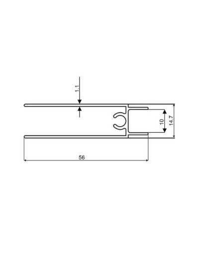 Профиль Rolla горизонтальный нижний Светлое золото XSEK-123 ROLLA - 1 2