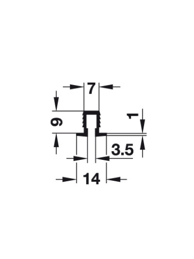 Направляюча Пластик L2500 для розсувної системи Коричневий  - 1 2