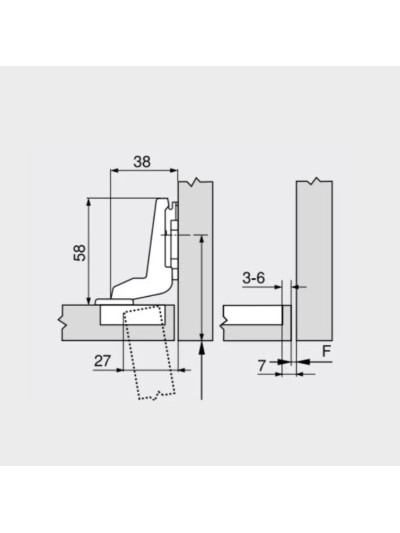 Петля Clip внутренняя для ДСП 100  - 1 2