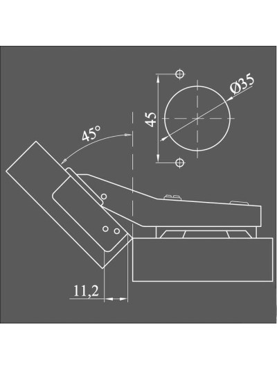 Мебельная завеса наружная 135 градусов  - 1 2