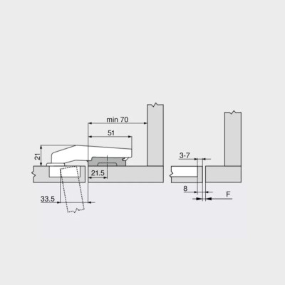 Петля Modul под фальшпанель с блюмоушеном  - 2