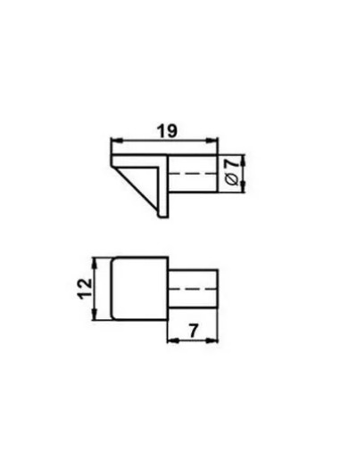 Полкодержатель-лопатка пластиковый, бук  - 1 2