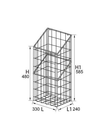 Корзина для белья в секцию откидная 400  - 1 2