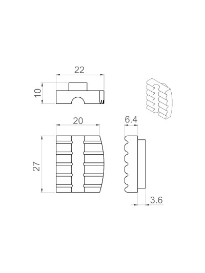 Вкладка (прокладка) под стекло пластиковая R47/25  - 1 2