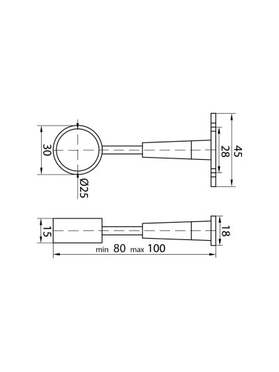 Тримач труби 25 мм прохідний R50  - 1 2