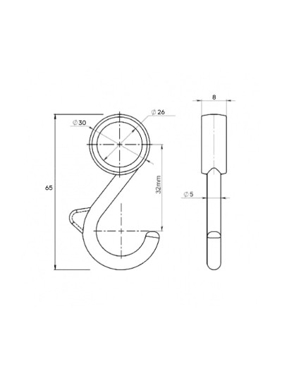 Гачок несьемних до труби d25, 12.103  - 1 2