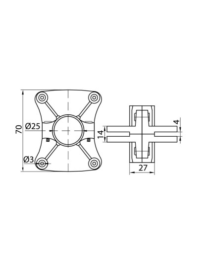 Крепление полки двухстороннее R62, ROLLA 2