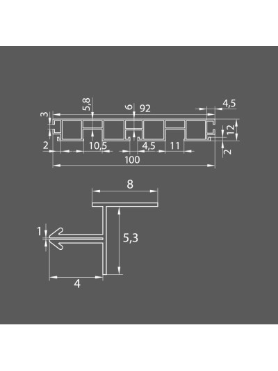 Цоколь пластик H100 L4000 колір алюміній  - 1 2