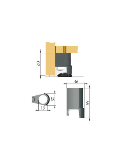 Корпус для опори Integrato 60 мм 30107030EA  - 1 2