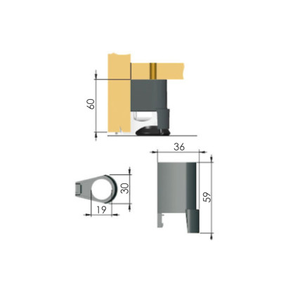 Корпус для опори Integrato 60 мм 30107030EA  - 2