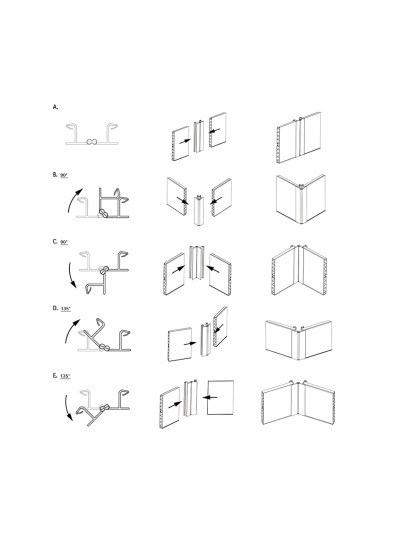 Кут до цоколю універсальний 90-135° алюміній  - 1 2