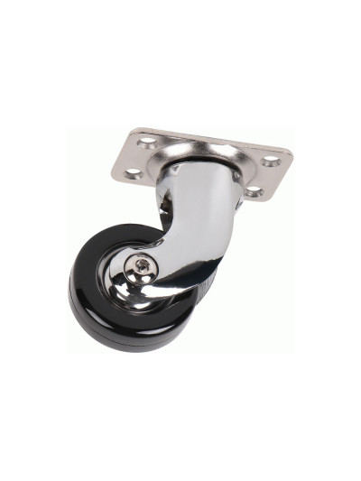 Ролик пластик. З майданчиком Ferro Fiori (10080) d 42 мм навантаження 40 кг Хром Чорний  - 1