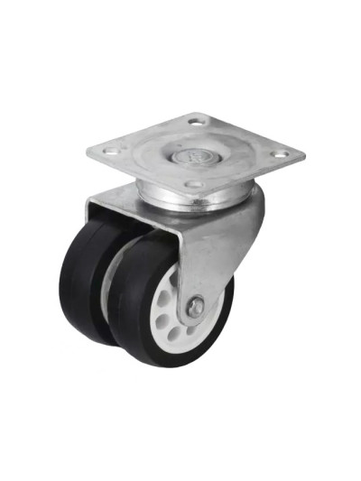 Ролик подвійний пластиковий D40 для меблів  - 1