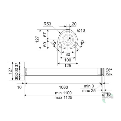 Ніжка H1100 металева кругла для столу Сатин  - 4