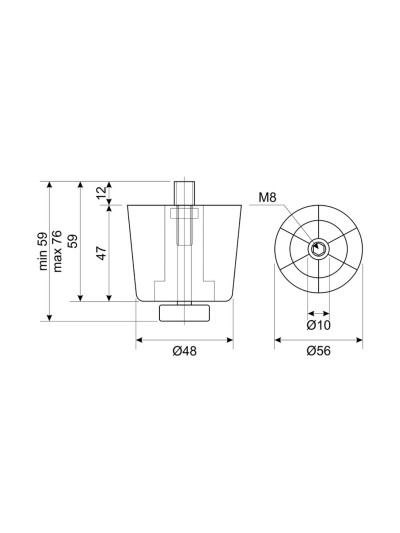 Опора "Манхетен" регульована, h-50  - 1 2