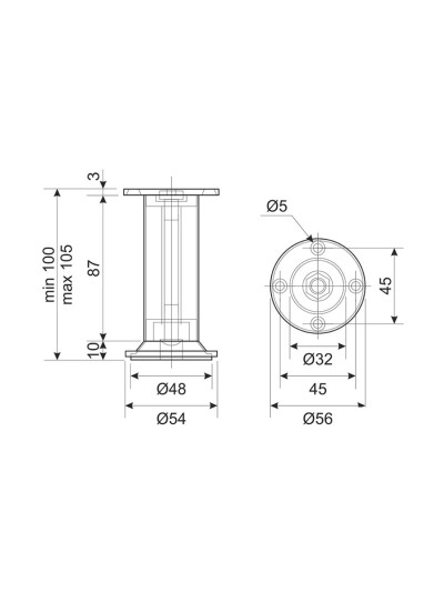 Ножка мебельная H100... 2