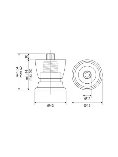 Ніжка меблева H44 конусна з... 2