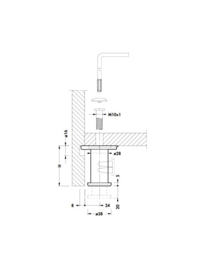 Ніжка для шафи Camar H100... 2