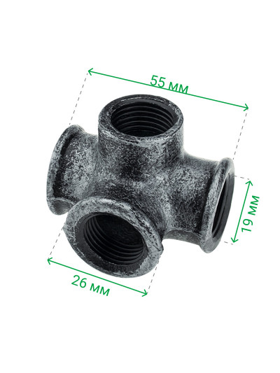 Соединительный крепеж 4 труб D19 Ретро  - 1 2