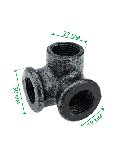 Угловое крепление 3 труб D19 Ретро  - 1 2